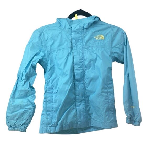 Girls The north face TNF Hyvent rain jacket Windbreaker Blue Size 7/8 - Picture 1 of 9